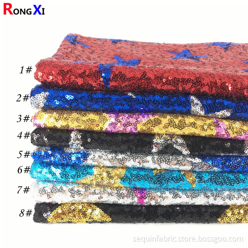 Brand New Gold Double color Star Sequin Fabric